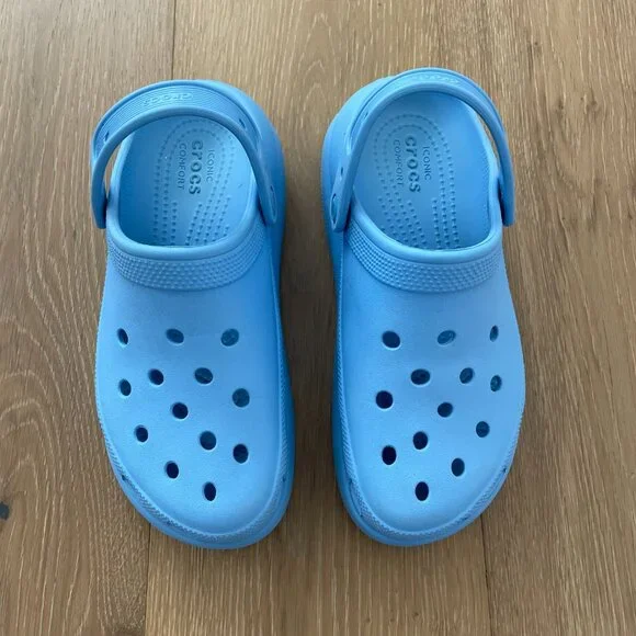 CROCS Shoes Women 7 Classic Platform Clogs Blue 207521 Lightweight Men 5 - Picture 4 of 13